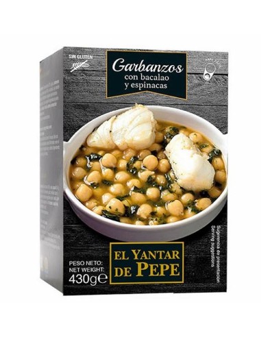 Garbanzos con bacalao y espinacas El Yantar de Pepe 430 grs